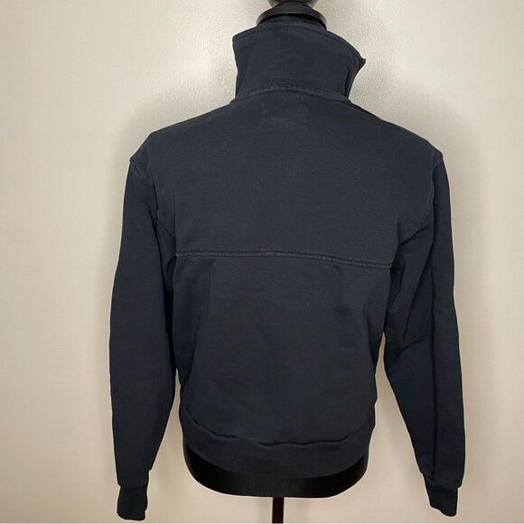 Everlane Sweatshirt 1/2 Zip Up Organic Cotton Cropped Mock Neck Black Size XS - Picture 6 of 9